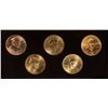 Image 1 : AMERICAN ARTS COMMEMORATIVE SERIES GOLD 5 HALF OZ GOLD MEDALS IN U.S. MINT PACKA