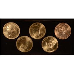AMERICAN ARTS COMMEMORATIVE SERIES GOLD 5 1 OZ GOLD MEDALS IN U.S. MINT PACKAGIN