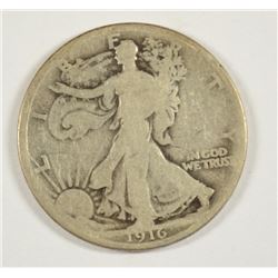 1916 WALKING LIBERTY HALF DOLLAR G/VG