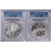 Image 1 : 2002 & 2003 AMERICAN SILVER EAGLES, PCGS MS-69