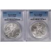 Image 1 : 2004 & 2005 AMERICAN SILVER EAGLES, PCGS MS-69