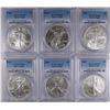 Image 1 : 2002, 2003, 2004, 2005, 2006 & 2007 AMERICAN SILVER EAGLES, ALL PCGS MS-69!
