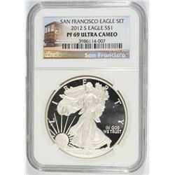 2012-S $1.00 AMERICAN SILVER EAGLE, NGC PROOF-69 ULTRA CAMEO