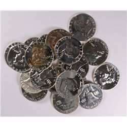 GEM PROOF ROLL OF FRANKLIN HALF DOLLARS DATED 1956-63