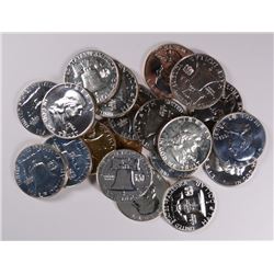 GEM PROOF ROLL OF FRANKLIN HALF DOLLARS DATED 1961-63