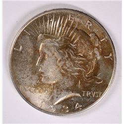 1934 PEACE SILVER DOLLAR, AU+