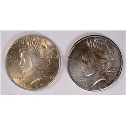 ( 2 ) AU/BU PEACE SILVER DOLLARS: 1924 & 1926