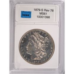 1879-S REVERSE OF 78 MORGAN SILVER DOLLAR, CCGS MS-61