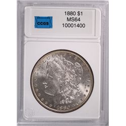 1880 MORGAN SILVER DOLLAR, CCGS MS-64