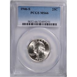 1946-S WASHINGTON QUARTER, PCGS MS-66