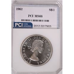1962 CANADIAN SILVER DOLLAR, PCI MS-66   RARE