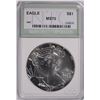 Image 1 : 1987 AMERICAN SILVER EAGLE, NTC MS-70 PERFECT!  RARE!   TRENDS VALUE=$2500.00