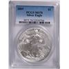 Image 1 : 2005 AMERICAN SILVER EAGLE, PCGS MS-70 RARE LISTS IN PCGS PRICE GUIDE AT $700.00