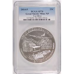 2014 GREAT SMOKEY MOUNTAINS (5 OZT .999 FS) PCGS SP-70 !!!!