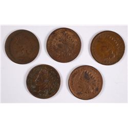 (5) 1864 BR INDIAN HEAD CENTS