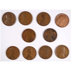 (10) 1911-D LINCOLN CENTS