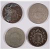 Image 1 : (4) 1867 SHIELD NICKELS