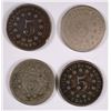 Image 2 : (4) 1867 SHIELD NICKELS