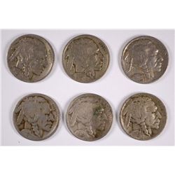 (6) 1923-S BUFFALO NICKELS