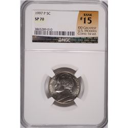 1997 JEFFERSON NICKEL NGC SP-70 !!!! (RANK #15 100 GREATEST US MODERN COINS 1ST