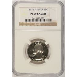 1976-S SILVER PROOF WASHINGTON QUARTER NGC PF-69 CAMEO