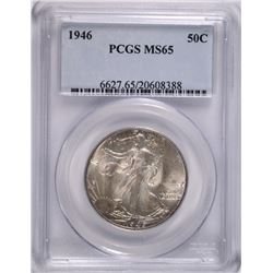 1946 WALKING LIBERTY HALF DOLLAR PCGS MS-65