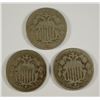 Image 1 : (3) SHIELD NICKELS (72, 73, 76)