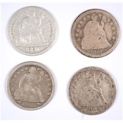 (4) SEATED DIMES (53, 54, 56, 91)