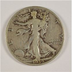 1938-D WALKING LIBERTY HALF DOLLAR F/VF