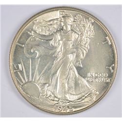 1945 WALKING LIBERTY HALF DOLLAR MS-63+