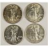 Image 1 : (4) WALKING LIBERTY HALF DOLLARS (1942, 1943, 1945, 1946) AU/SLIDERS