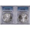 Image 1 : 2002 & 2003 AMERICAN SILVER EAGLES, PCGS MS-69