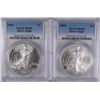 Image 1 : 2003 & 2004 AMERICAN SILVER EAGLES, PCGS MS-69