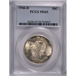 1946-D WALKING LIBERTY HALF DOLLAR PCGS MS-65