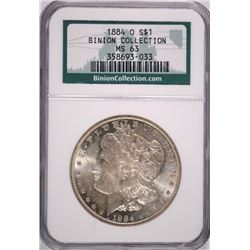 1884-O MORGAN DOLLAR NGC MS-63 (BINION COLLECTION)