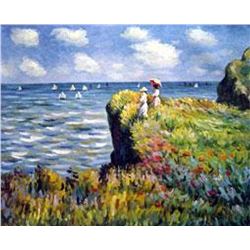 (ART) "A Cliff Walk, Pourville" - Claude Monet (WA1031MON-48)