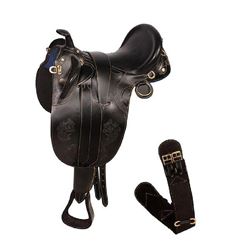 _NEW!_ Black Australian Saddle Horn Stirrups Over Girth 18 19 20 [2400A] FREE SHIPPING!