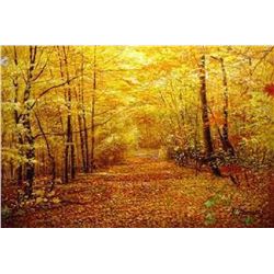 (ART)"A Gorgeous Display Of Fall Foliage In The Forest" - Original Painting (LA5657-24)