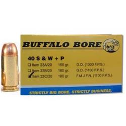 (AMMO) BUFFLO BR 40SW+P 180GR FMJ-FN (500 ROUNDS) : 651815023038