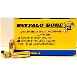 (AMMO) BUFFLO BR 9MM 147GR FMJ SBSNC (200 ROUNDS)  651815024103