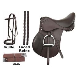 _NEW!_ 16 18 Brown Event Jumping Saddle Package [4745A] FREE SHIPPING!