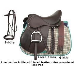 _NEW!_ Brown Leather English Horse Saddle Tack Package 16 18 [4742] FREE SHIPPING!