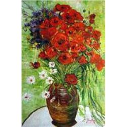 (ART) "A Vase With Daisies And Poppies" - Vincent Van Gogh (FL3043VGH-20)20"w x 24"h (50x60cm)