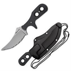 !NEW! Mini Tac Skinner, Black G10 Handle, Serrated w/Neck Sheath 705442009894