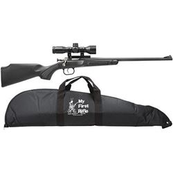 _NEW!_ Crickett 240BSC Single Shot 22LR w/ Scope/Case Bolt 16.1  1 Syn Black Stk Blued 611613112402