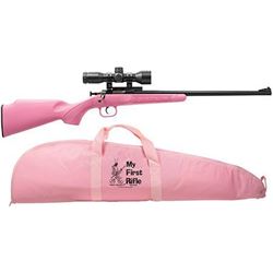 _NEW!_ Crickett 220BSC Single Shot 22LR w/ Scope/Case Bolt 16.1" 1 Syn Pink Stk Blued 611613112204