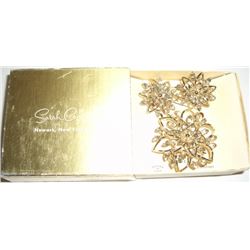 Sarah Coventry Fine Fashion Jewelry Earring and Pin Set