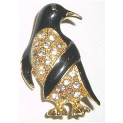 Penguin Rhinestone Pin