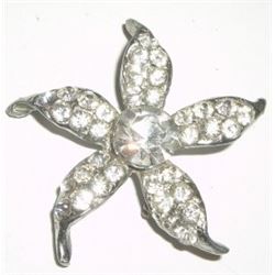 Vintage Rhinestone Flower Pin