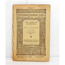 1886  THE RIVERSIDE LITERATURE SERIES - THE SONG OF HIAWATHA  LEAFLET